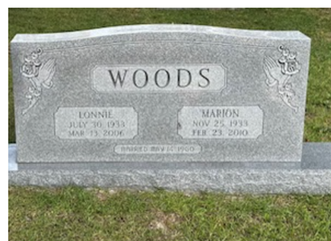 Headstone of Lonnie & Marion Woods
